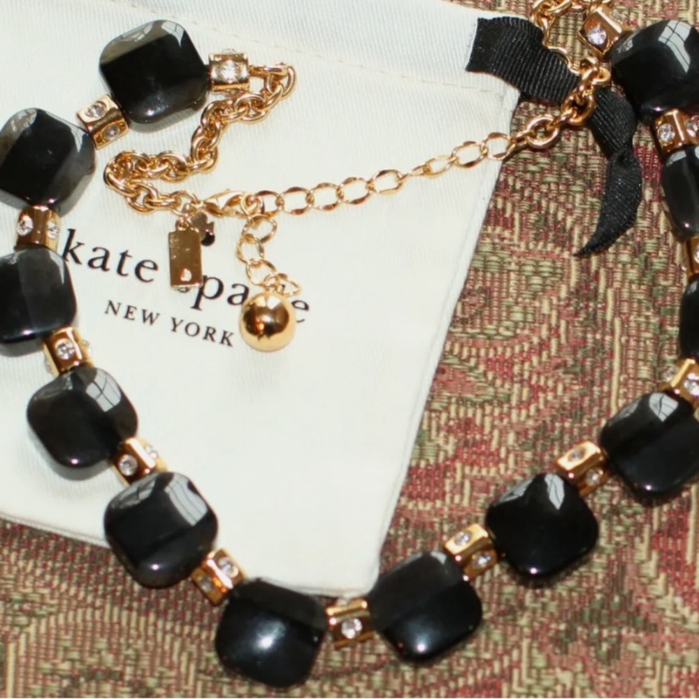AUTHENTIC Kate Spade New York Colorblock Black Grey Bold polished Necklace